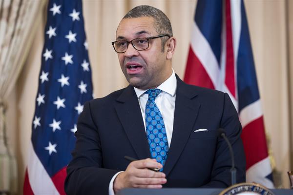 El secretario de Relaciones Exteriores británico, James Cleverly. (EFE)