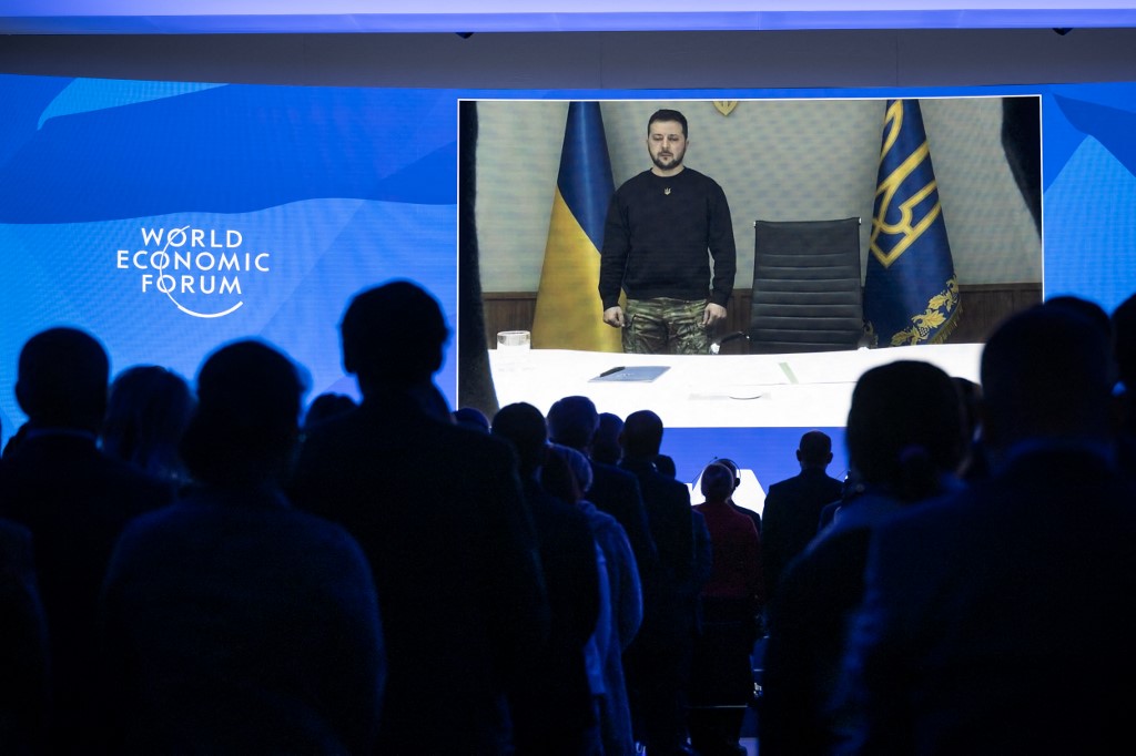 El mensaje de Volodimir Zelenski en Davos. | AFP