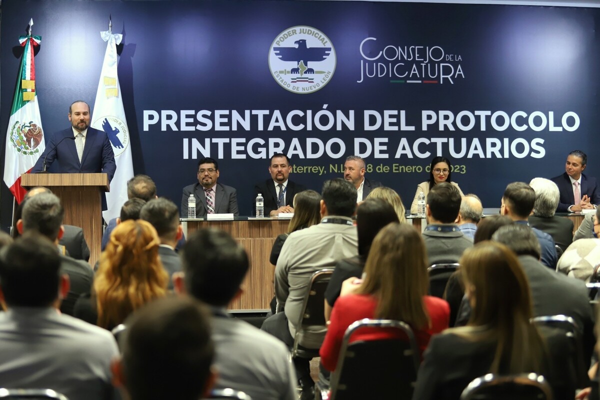 Poder Judicial de NL presenta protocolo integrado de actuarios. Foto: Especial