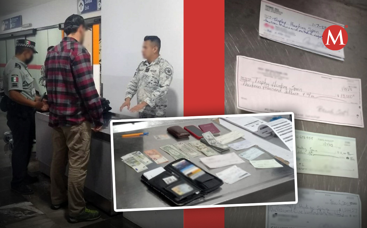 Encontraron el efectivo y diversos cheques al interior de una mochila roja.