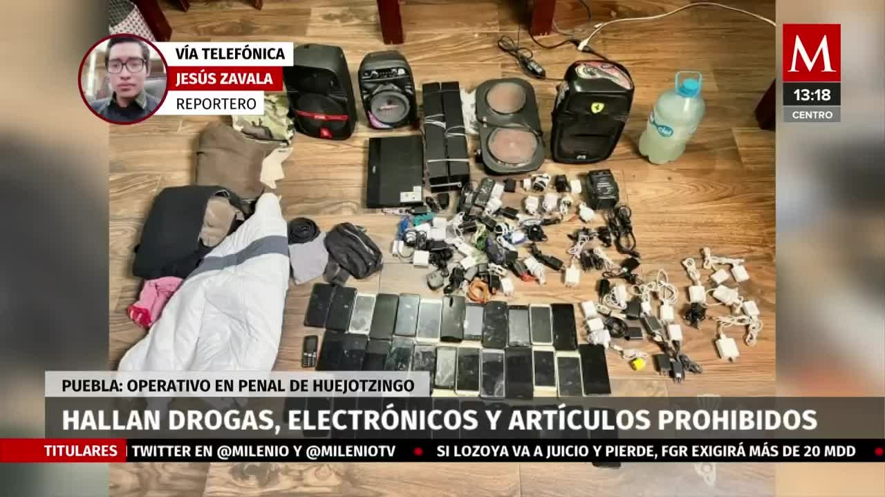 Hallan drogas y artículos prohibidos durante operativo en penal de Huejotzingo en Puebla