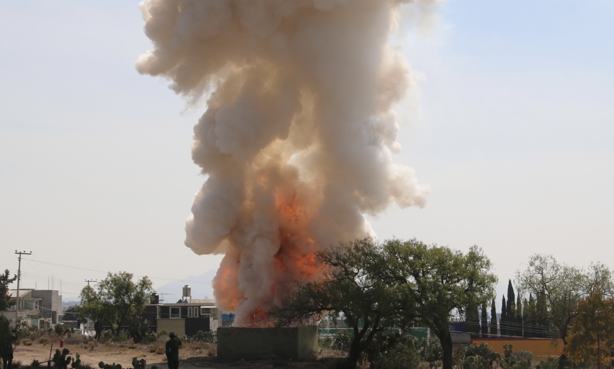Destrucción de pirotecnia en Hidalgo. (Especial)