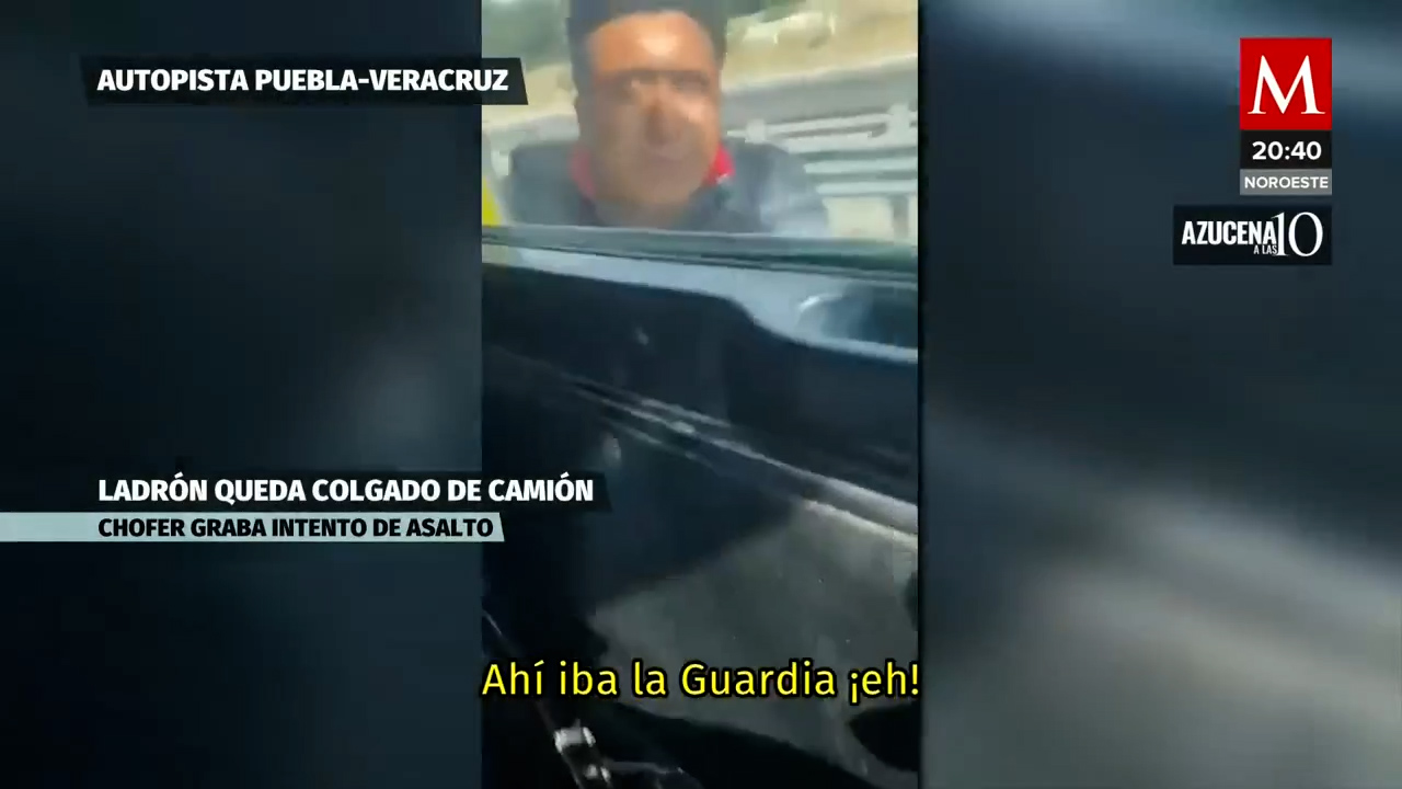 Presunto asaltante colgado de tráiler en la Córdoba-Puebla causa movilización de autoridades