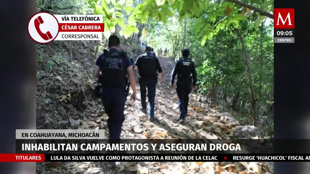 Desmantelan campamento clandestino y aseguran droga en Coahuayana, Michoacán