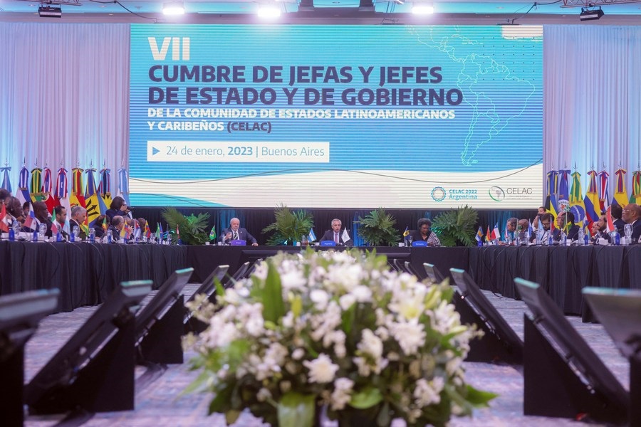 Imagen proveída por la Agencia de Noticias Télam de la VII Cumbre de la Celac, que se llevó a cabo en Buenos Aires, Argentina. (Xinhua/TELAM)