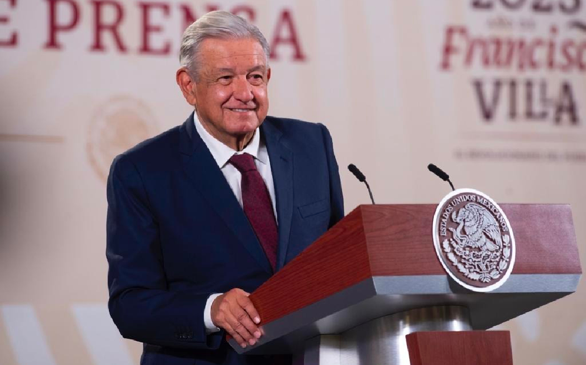 El presidente López Obrador en su conferencia mañanera de hoy en Palacio Nacional. | Cortesía