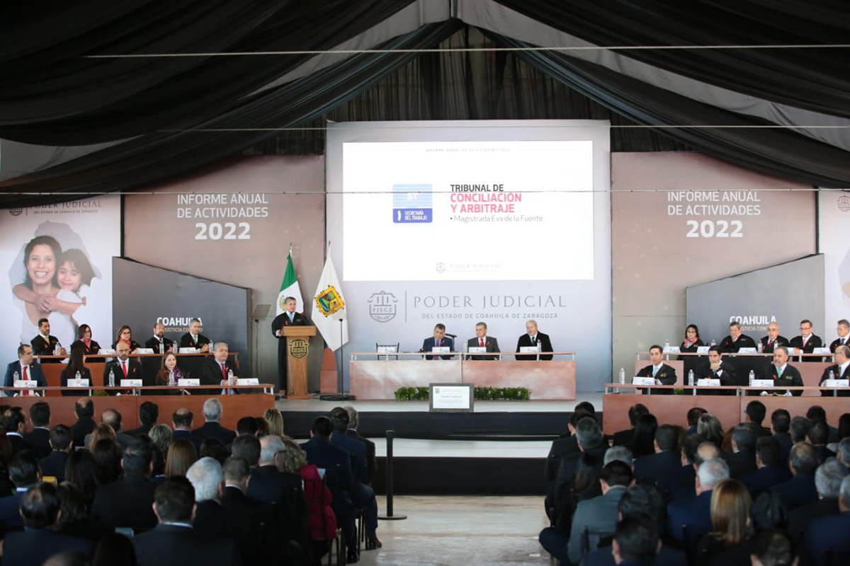 Rinde Miguel Mery Ayup informe anual; ponen primera piedra de Ciudad Judicial en Saltillo. | Especial