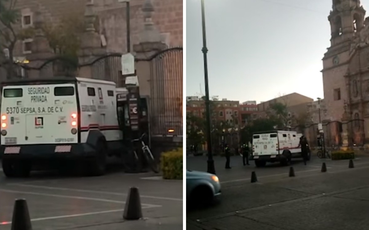El vehículo golpeó una motocicleta antes de impactar la catedral. | Especial