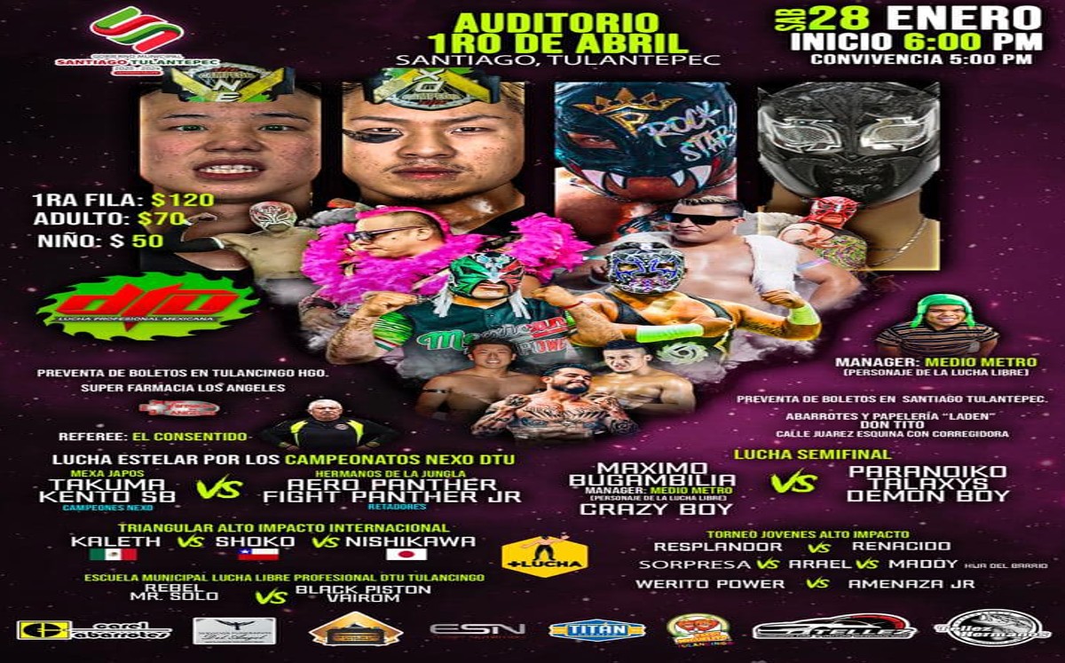 DTU ofrecerá una función de lucha libre en Santiago Tulantepec (Facebook)