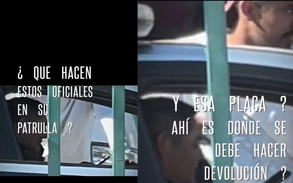Policías reciben supuesta mordida. (Captura)