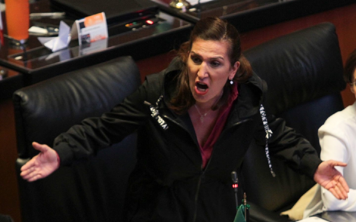 La panista Kenia López Rabadán durante una sesión ordinaria en el Senado. | Cuartoscuro