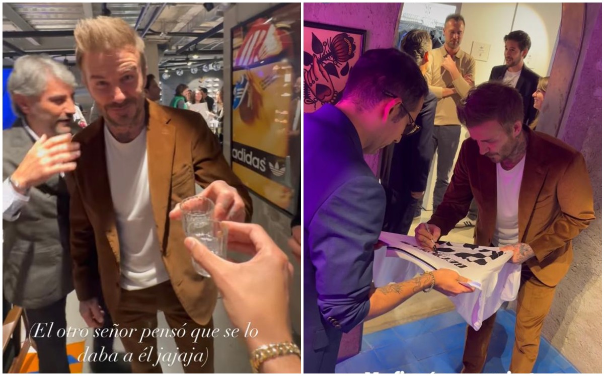 'El Capi' Pérez se echa unos mezcales con David Beckham (Captura).