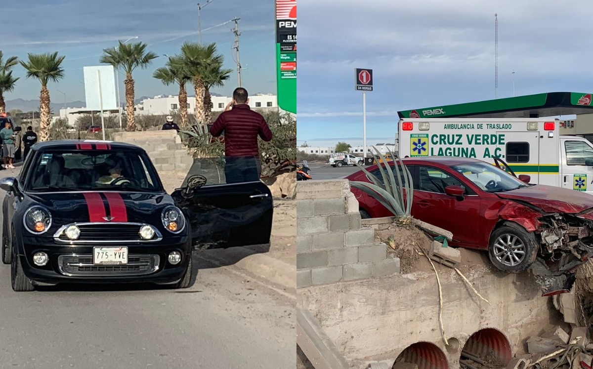 La conductora que chocó con el muro resultó lesionada. (Especial)