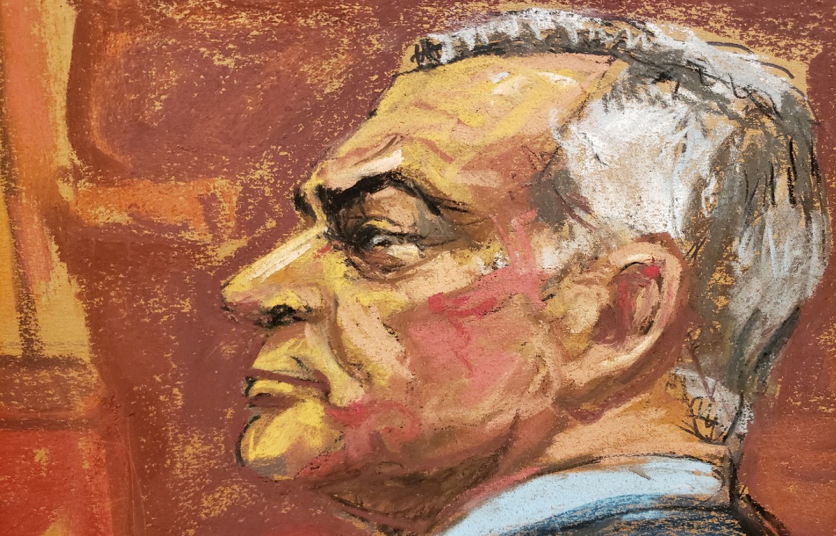 Genaro García Luna de perfil durante juicio. (Reuters)