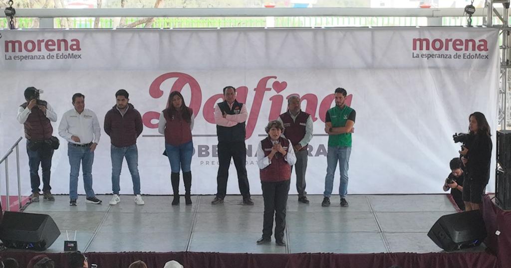 Delfina Gómez Álvarez, precandidata de Morena a la gobernatura del Estado de México.