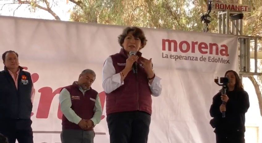Delfina Gómez pide a militantes que confíen en ella en el camino a la gubernatura. | Especial.