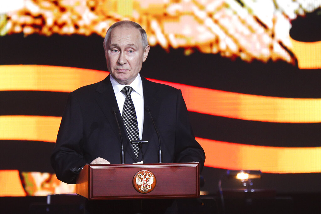 El presidente ruso, Vladimir Putin, en la conmemoración que marca el 80 aniversario de la victoria soviética en la batalla de Stalingrado. (AP)
