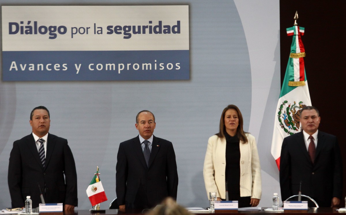 Blake Mora, Calderón, Zavala y García Luna durante un evento de 2011. | Cuartoscuro