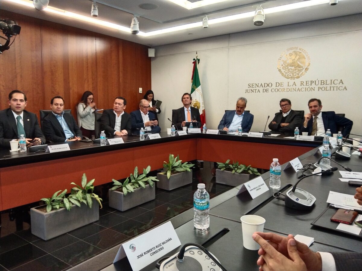 Técnicos del INE se reunieron con Jucopo del Senado. (Twitter)