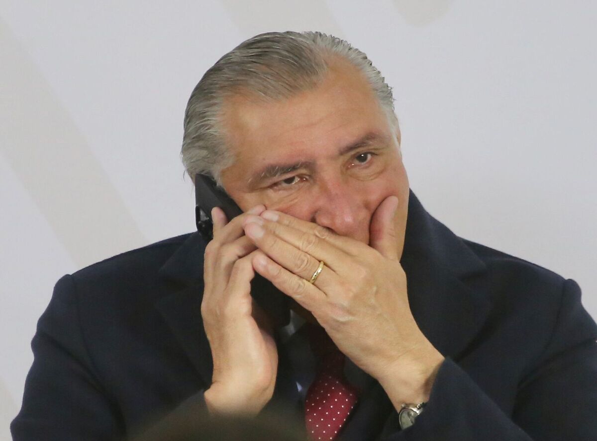 Lic. Adán Augusto López Hernández, secretario de Gobernación durante conferencia matutina. │ Ariel Ojeda