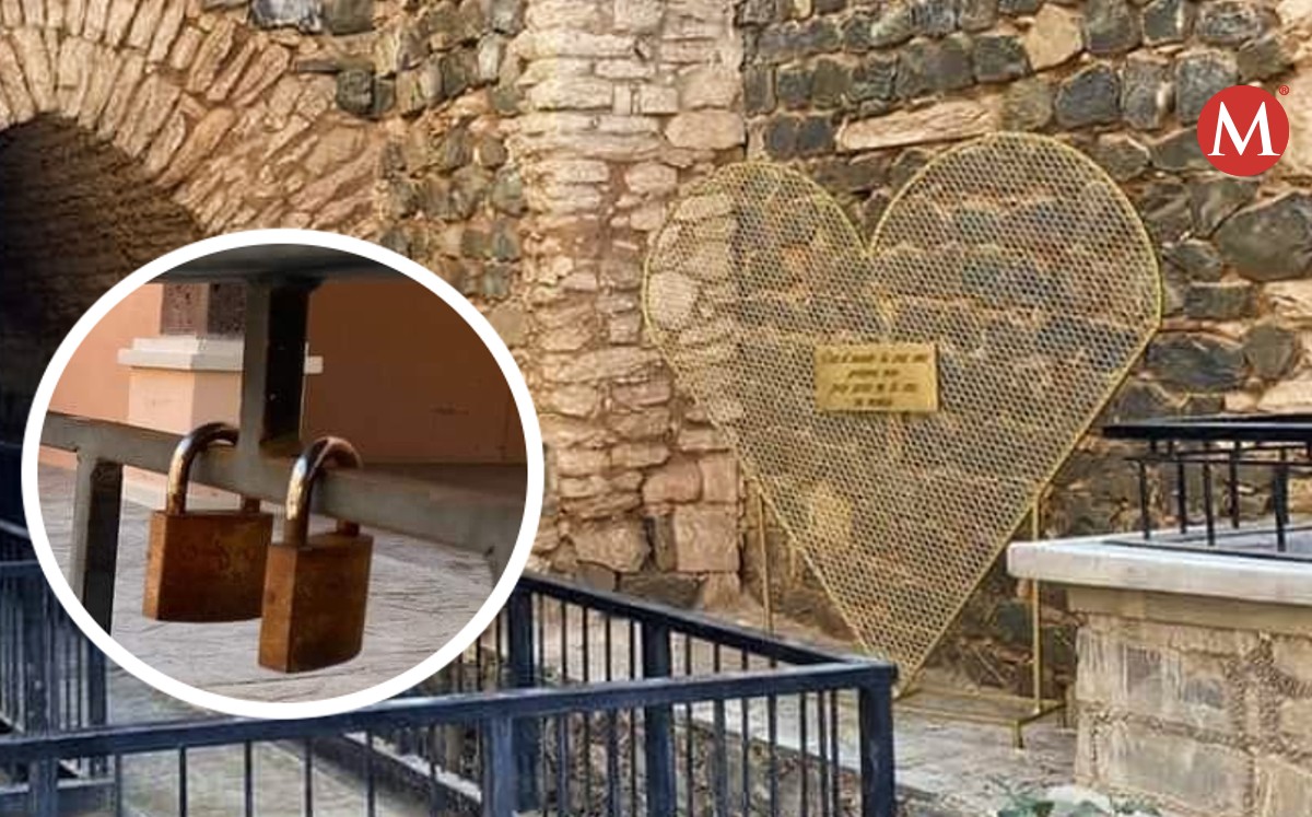 En Tula, colocan estructura para que parejas coloquen candados y sellen su amor