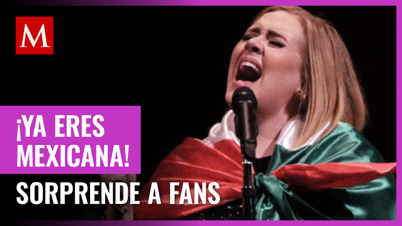 Adele sorprende al usar bandera de México durante concierto; redes reaccionan