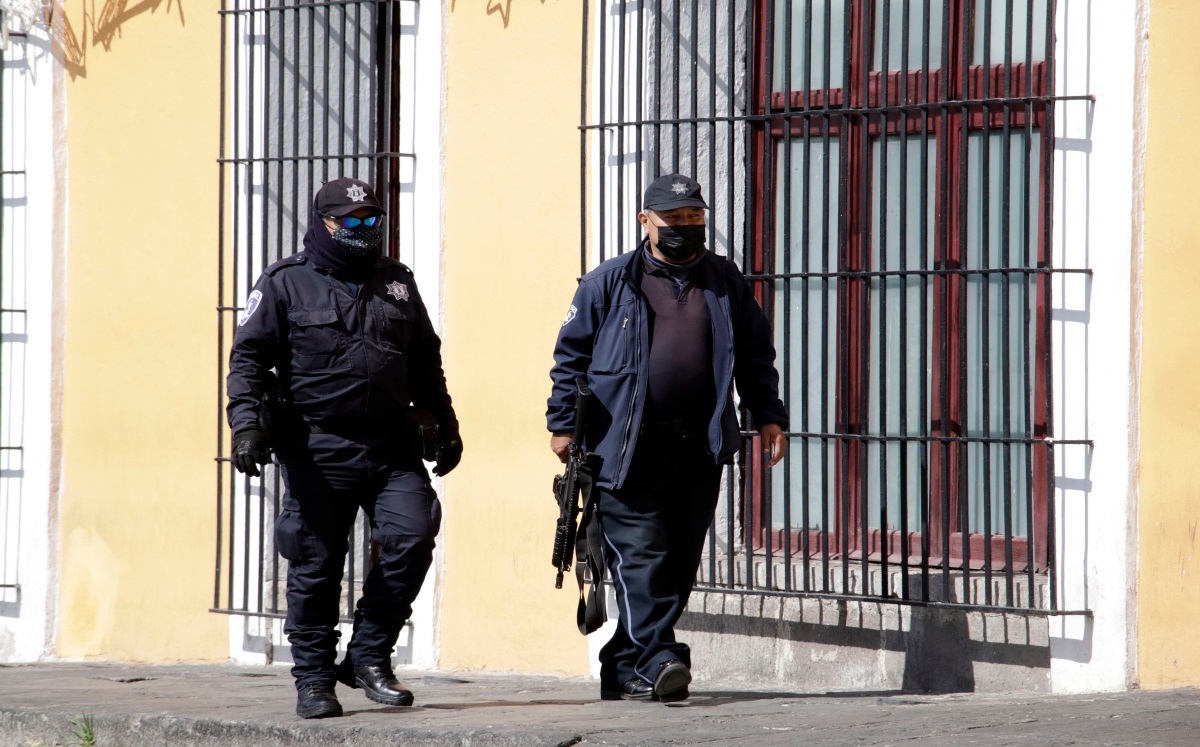 Aspectos de policías en calles de Puebla | Agencia Enfoque