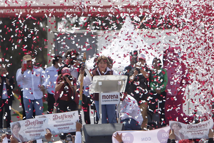Cierre de precampaña de Delfina Gómez.│Araceli López