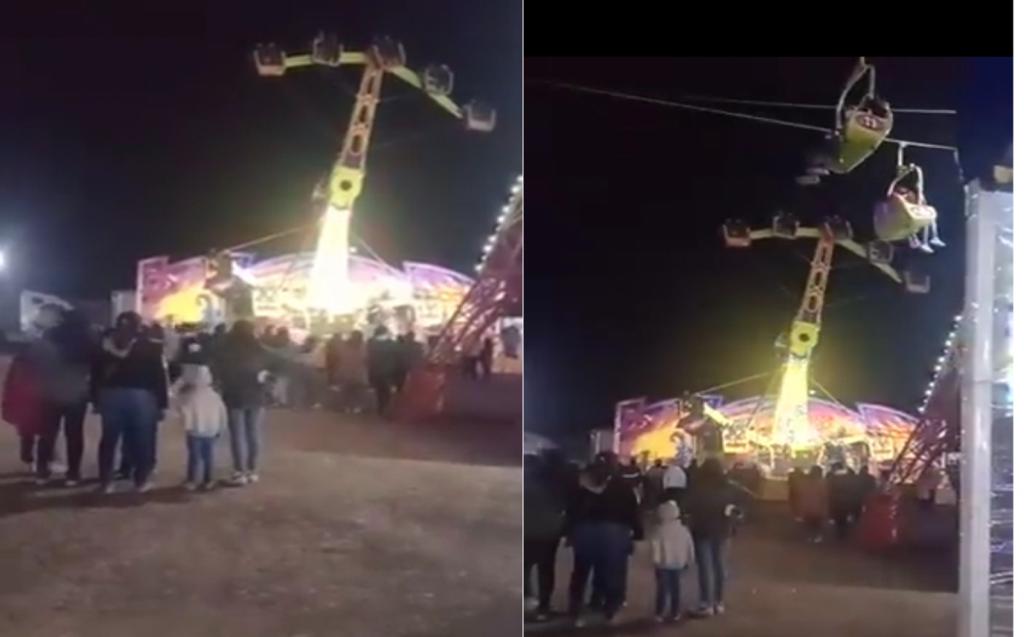 Falla juego mecánico en Tizayuca. (Captura)