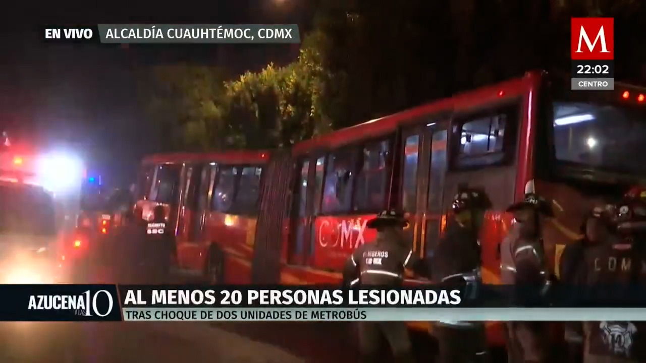 20 personas resultaron lesionadas tras el choque de Metrobús en CdMx