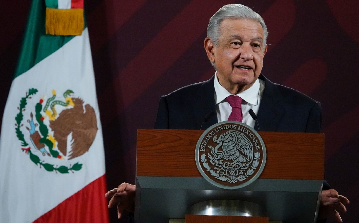 El presidente López Obrador el 15 de febrero en Palacio Nacional para su conferencia de prensa. | Cuartoscuro