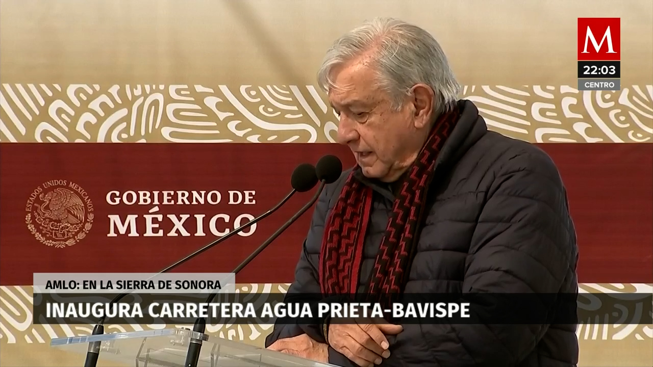 AMLO inaugura carretera Agua Prieta-Bavispe; "ya sentamos las bases de la transformación", dice