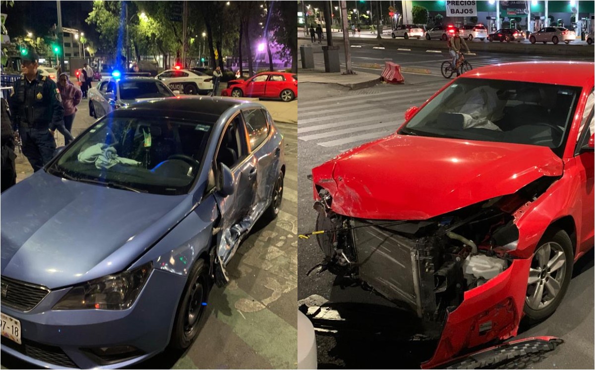 Chocan dos autos en Paseo de la Reforma; hay dos lesionados- Grupo Milenio