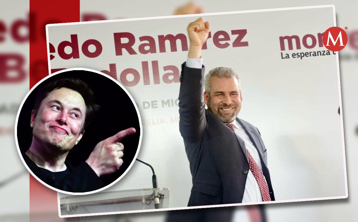 Alfredo Ramírez Bedolla y Elon Musk.