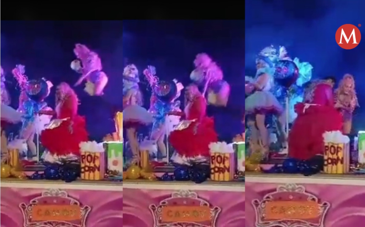 Integrante de comparsa se cae en Carnaval de Tampico.