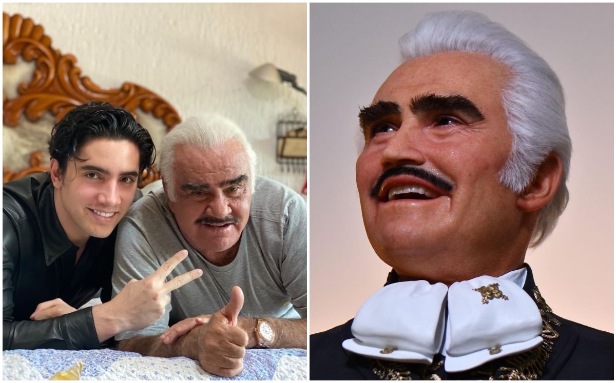 La escultura hiperrealista de Vicente Fernández (Instagram).