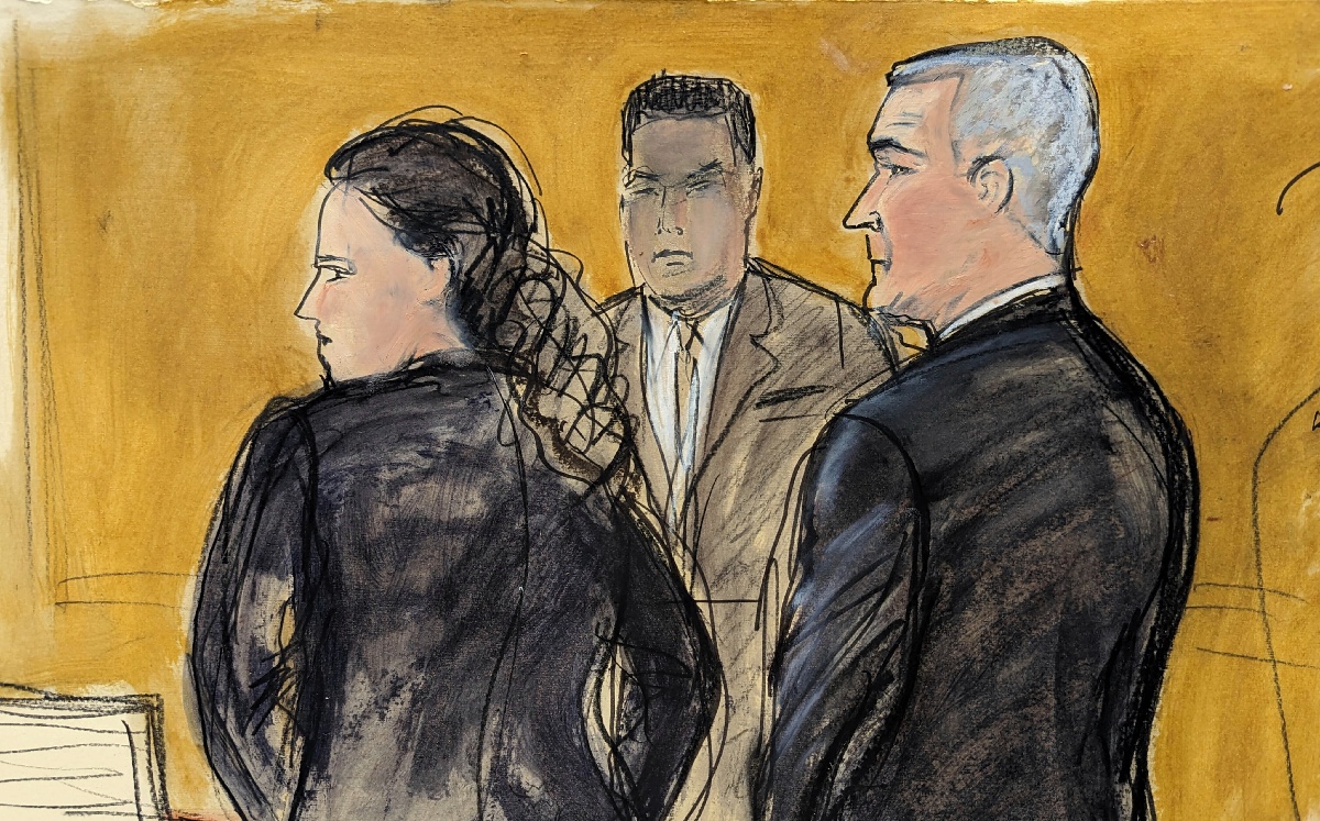 Dibujo del tribunal de Nueva York de Genaro García Luna y su abogada Valerie Gotlieb. | AP