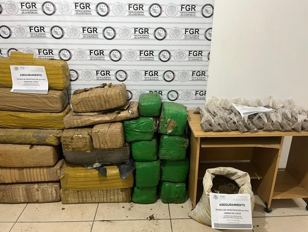 Los 137 kilogramos de mariguana asegurados quedaron a disposición del MPF en Puerto Peñasco (Especial)