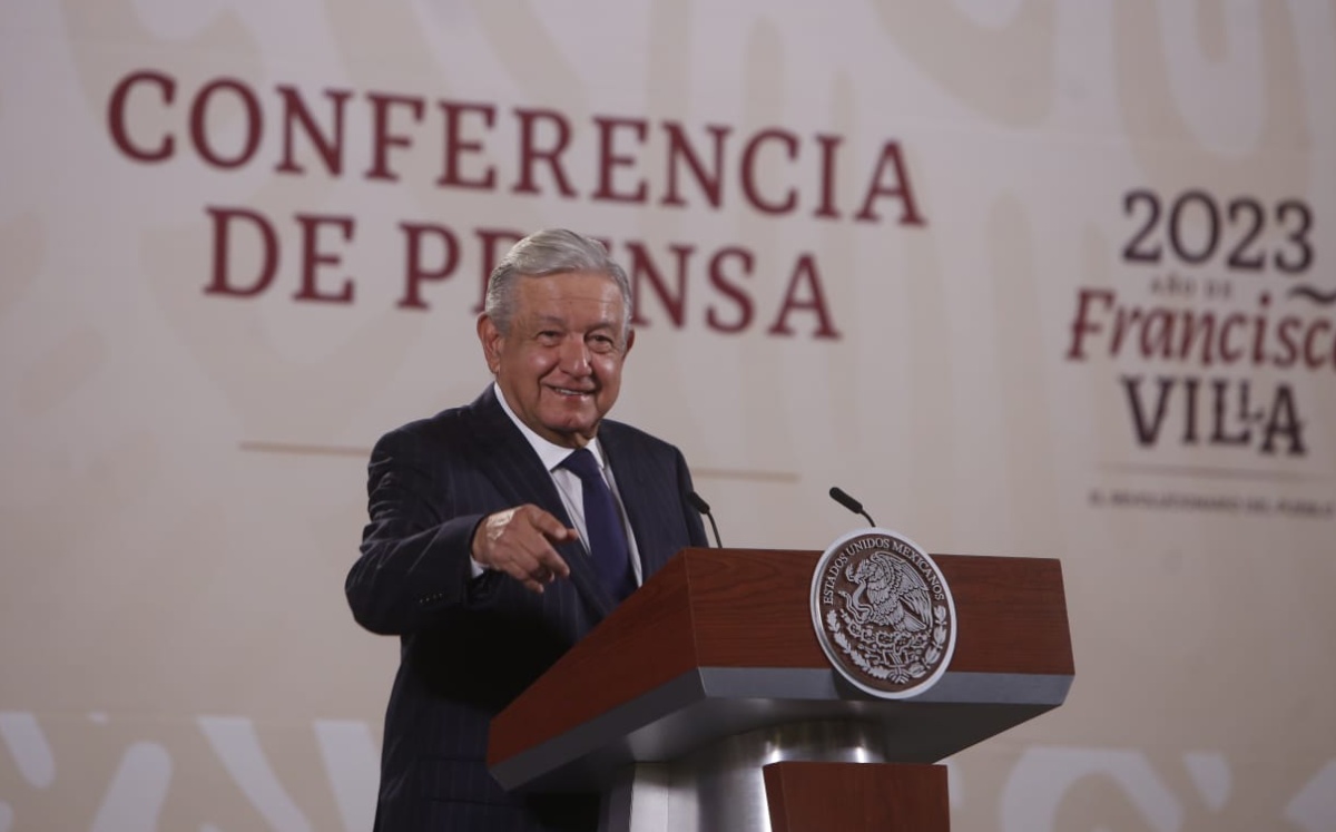 El Presidente durante su conferencia matutina desde Palacio Nacional. Foto: (Ariana Pérez)