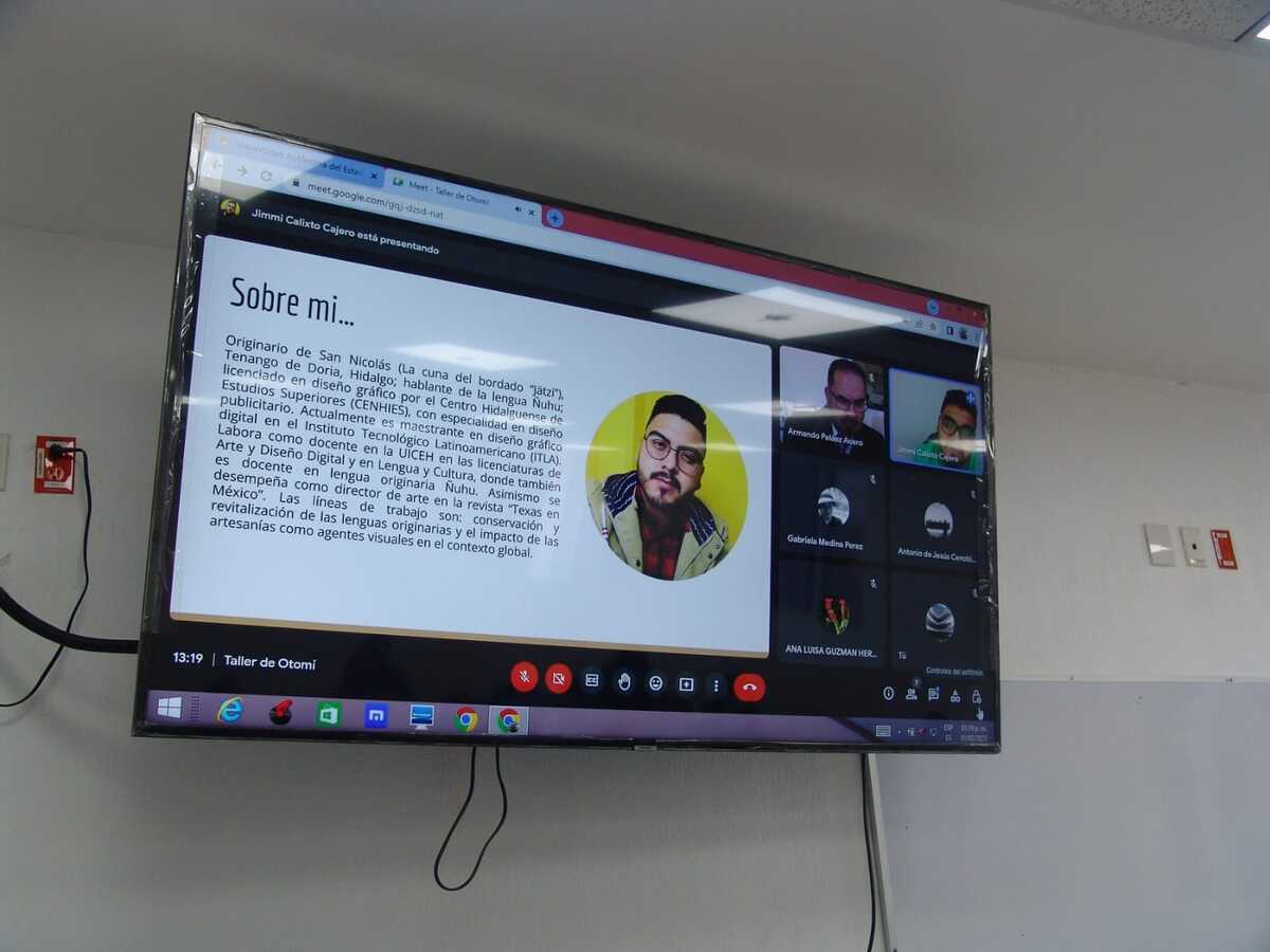El taller de lengua otomí se imparte de forma virtual para que los interesados puedan conectarse desde cualquier parte del estado (Cortesía)