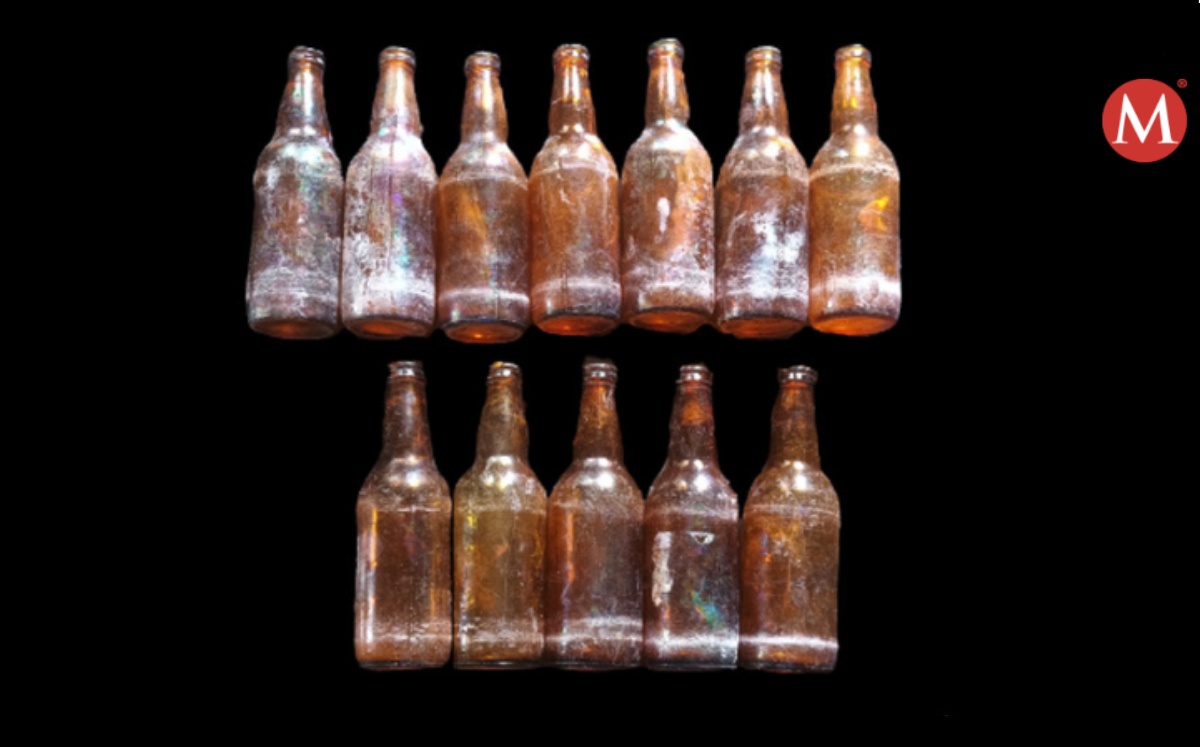 Botellas antiguas de cerveza en Tampico. (INAH)