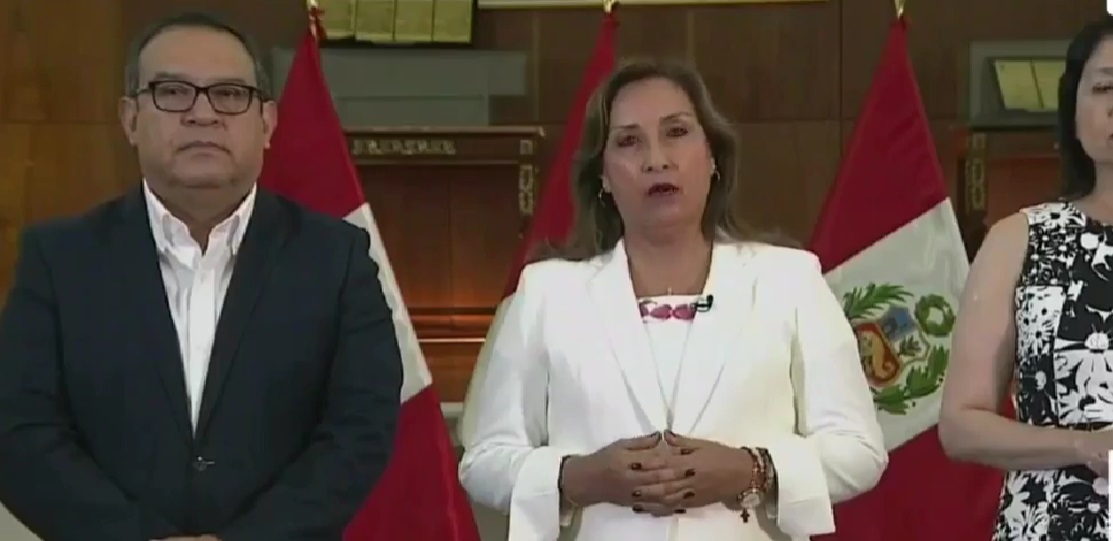 La presidenta de la República de Perú, Dina Boluarte. (Captura de pantalla)