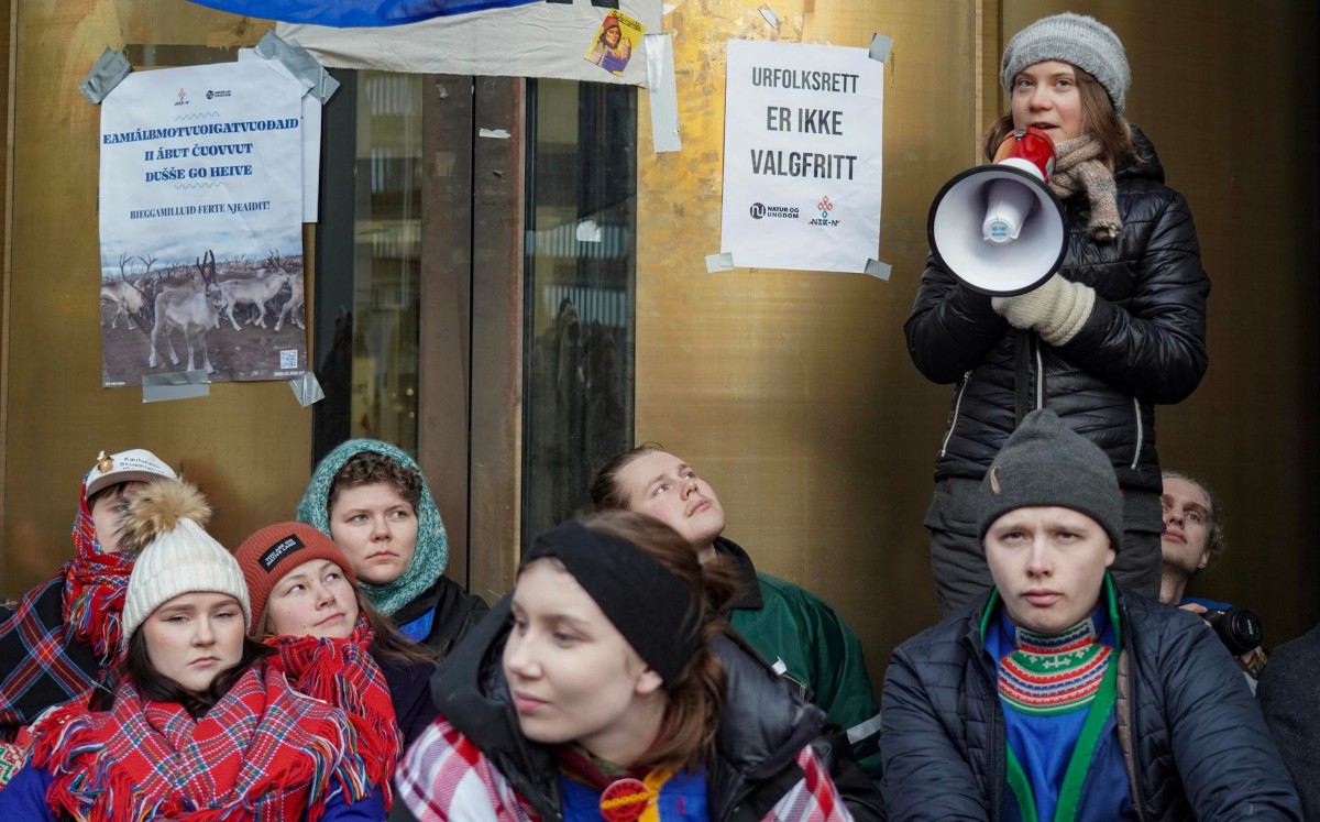 Greta Thunberg y otros ecologistas bloquearon los accesos al Ministerio de Petróleo y Energía en Oslo | EFE