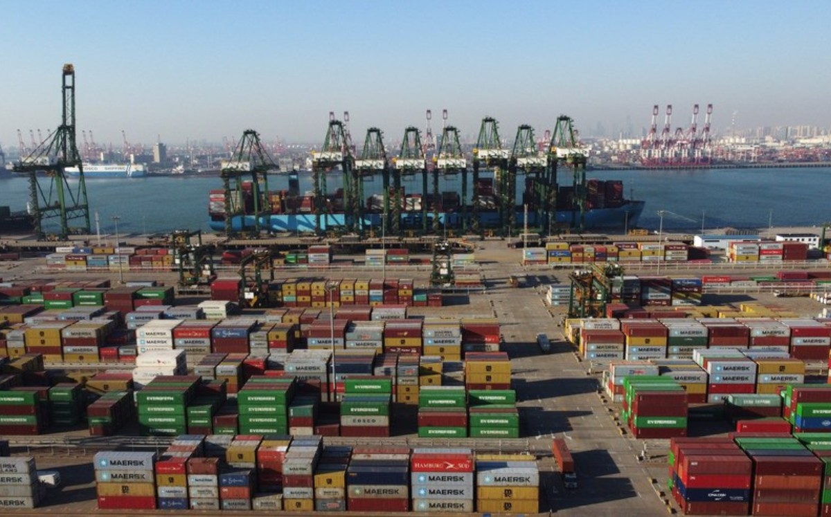 Terminal internacional de contenedores del Pacífico en el puerto de Tianjin, en el norte de China (Xinhua/Zhao Zishuo)