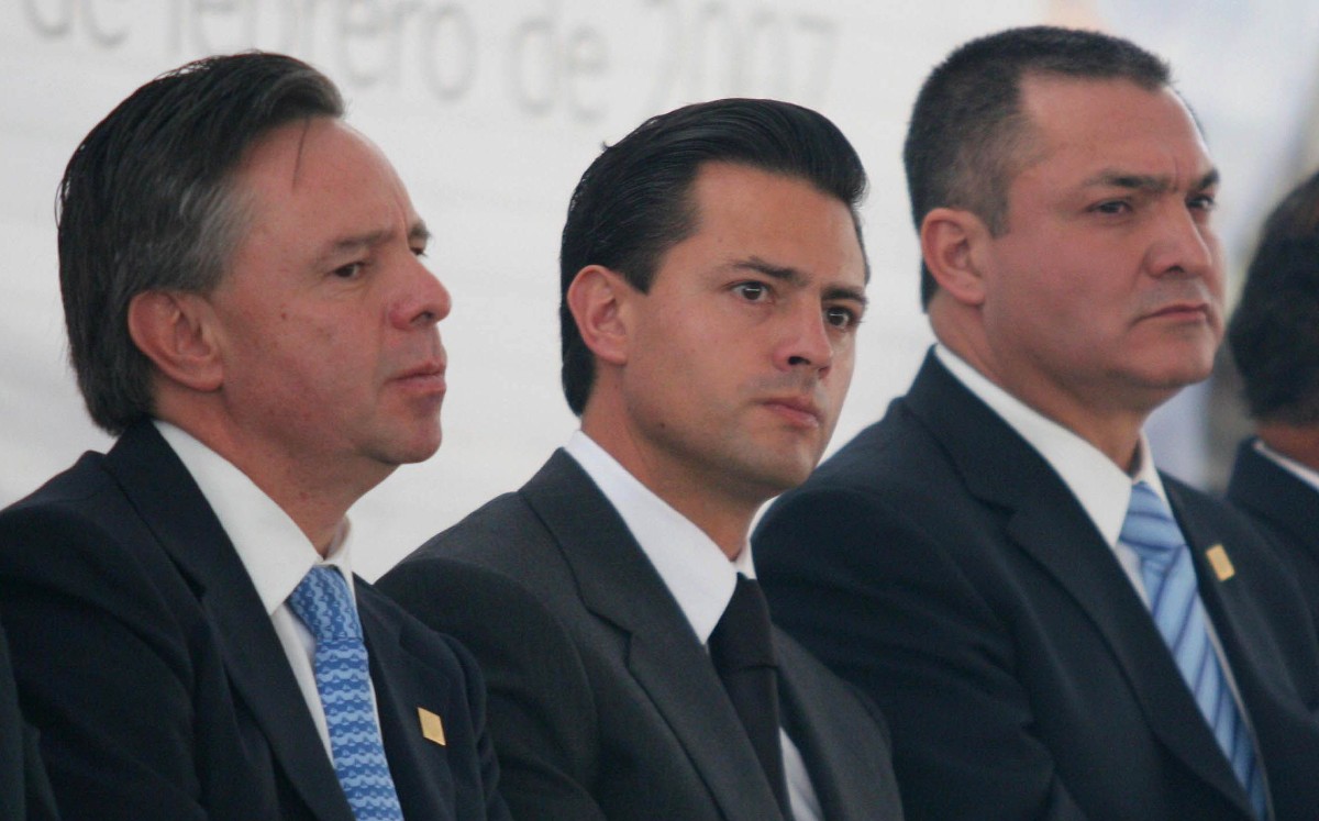 Eduardo Medina-Mora, Enrique Peña Nieto y Genaro García Luna. | Cuartoscuro/archivo