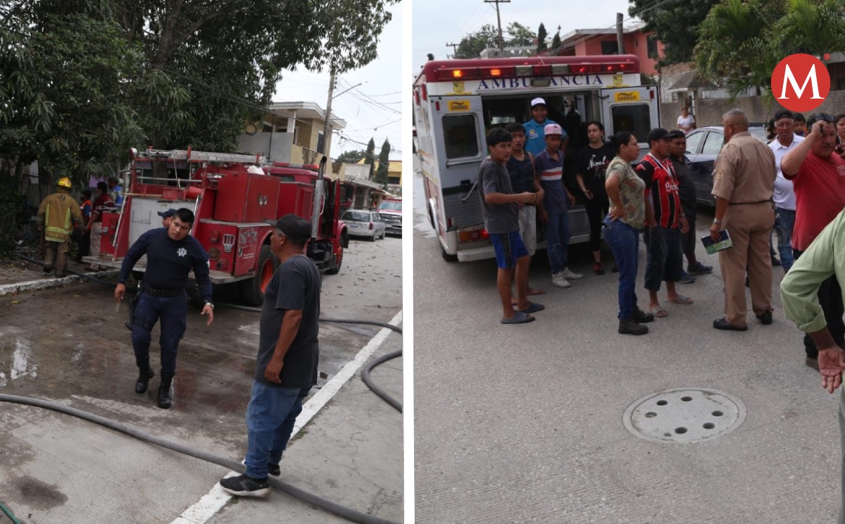Explota cilindro de gas, provoca incendio de tres viviendas de Tampico