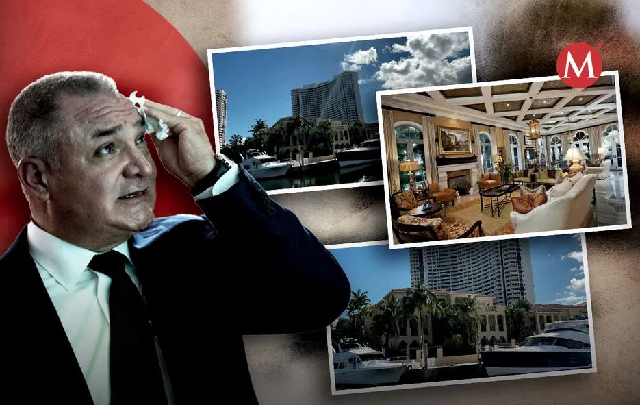 La joya de García Luna en Miami: mansión con lago, piscina, 7.5 baños y cine