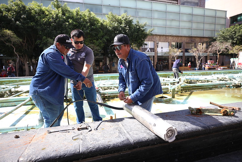 Comenzó la rehabilitación de la plazoleta López Portillo.  (Cortesía)
