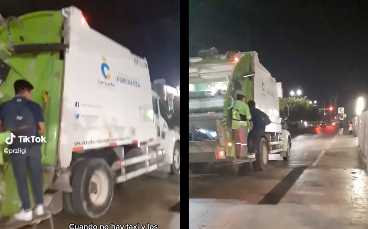 El joven le pidió aventón a los recolectores de basura y se hizo viral en TikTok | ESPECIAL