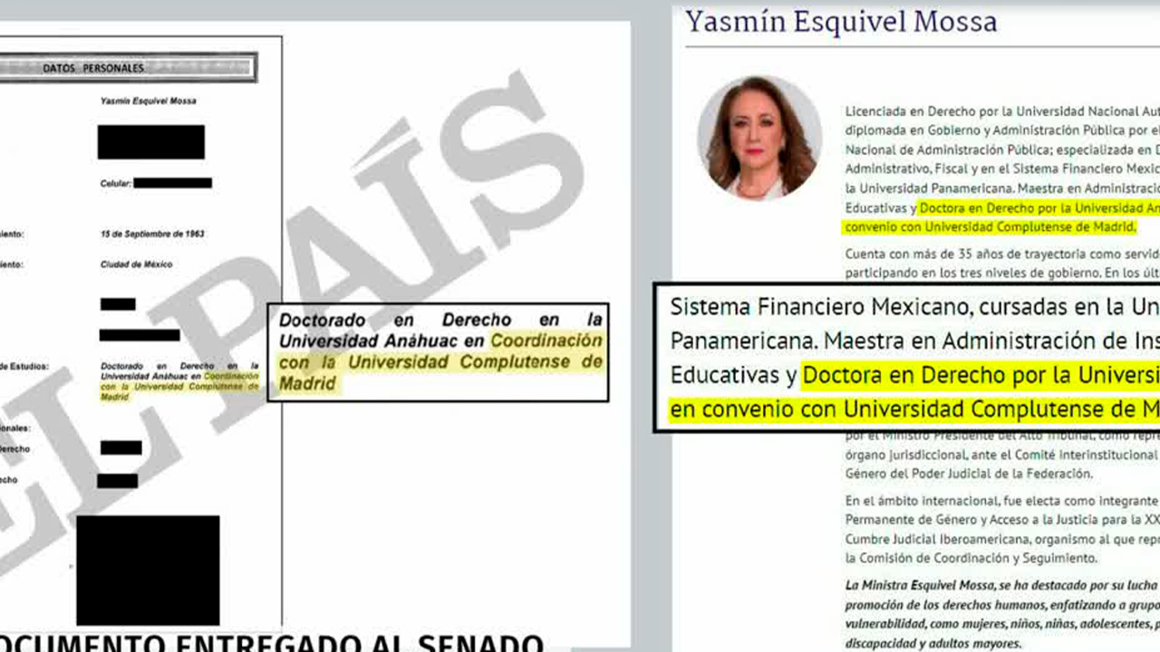 Universidad Complutense de Madrid se deslindó del titulo doctoral de la ministra Yasmín Esquivel